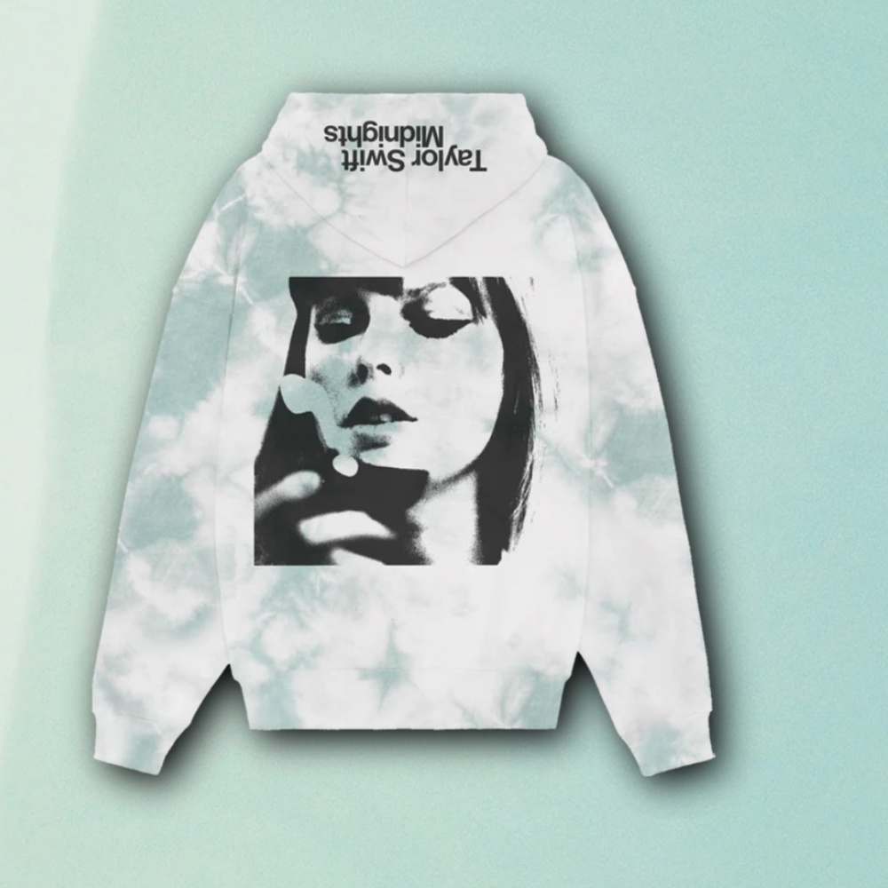 Taylor Swift Midnights Green Tie Dye Hoodie NEW